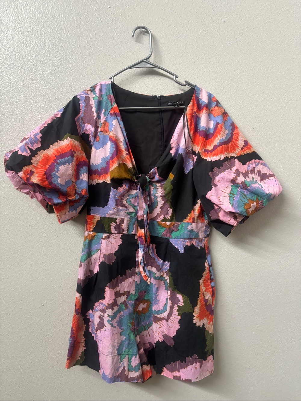 Floral Tie-Front Skort - Black Multi
